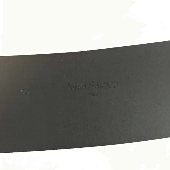 3" Wide Brown Leather Belt w/ Studded Buckle - Picture 5 of 5